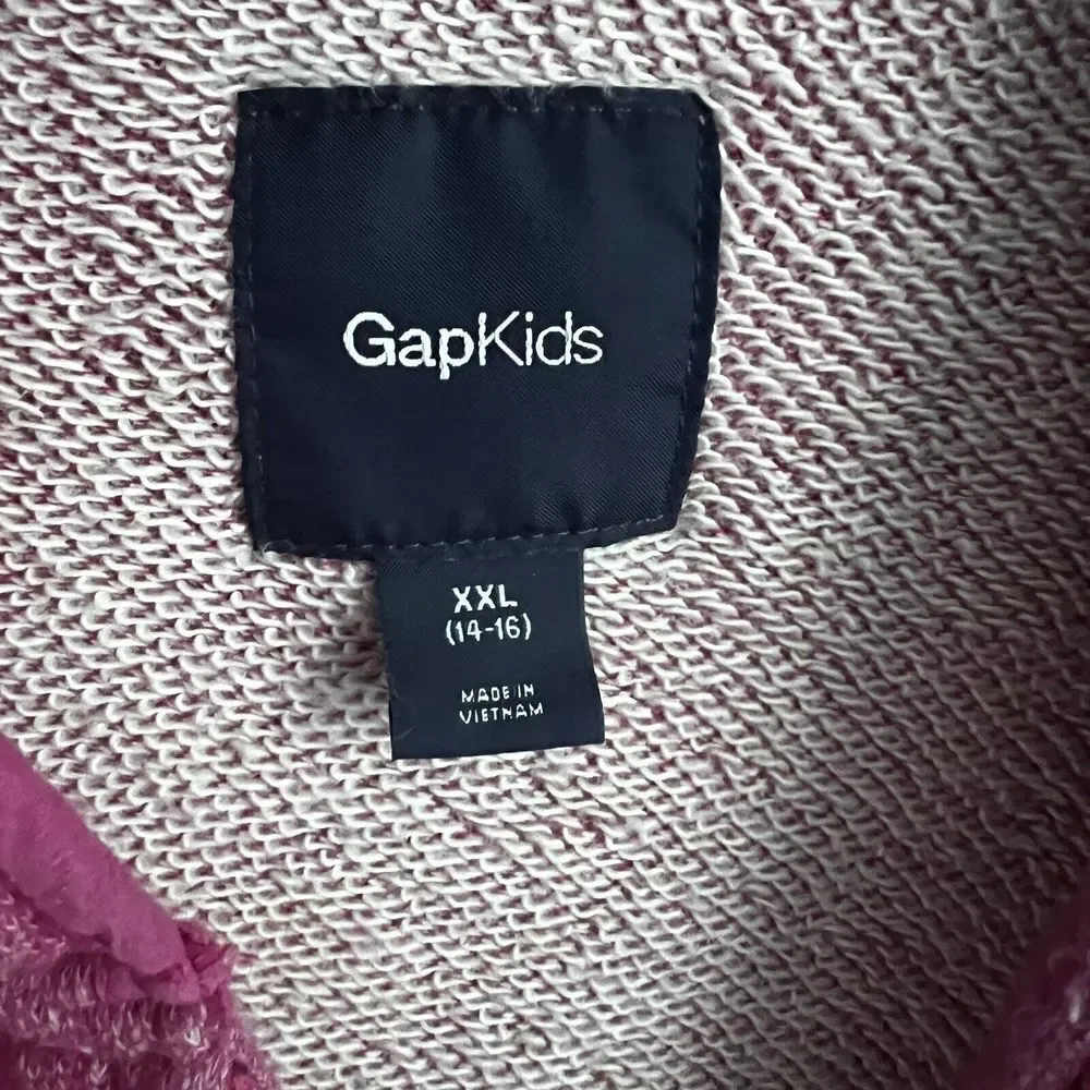 GAP KIDS Girls Slouchie Hoodie Sweatshirt Full Zip XXL‎ 14 16 Fuchsia Pink